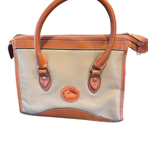 Dooney & Bourke Handbags - Vintage Dooney & Bourke Taupe/British Tan Leather Satchel Bag